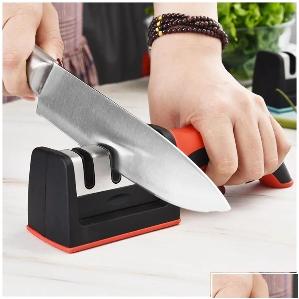 sharpeners knife sharpener handheld mtifunction 3 stages type quick sharpening tool with nonslip base kitchen knives accessories gad