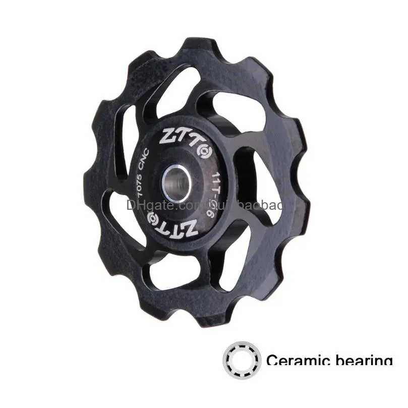 bike derailleurs ztto 1pcs mtb bicycle rear derailleur jockey wheel ceramic bearing pulley 11/12/13t cnc road guide roller idler