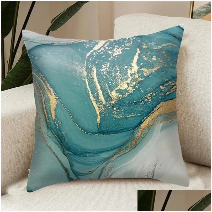 Cushion/Decorative Pillow Pillow 4 Pack Ers Unique Design Cases With Invisible Zipper For Sofa Livingroom Bedroom Drop Delivery Home G Otjyg