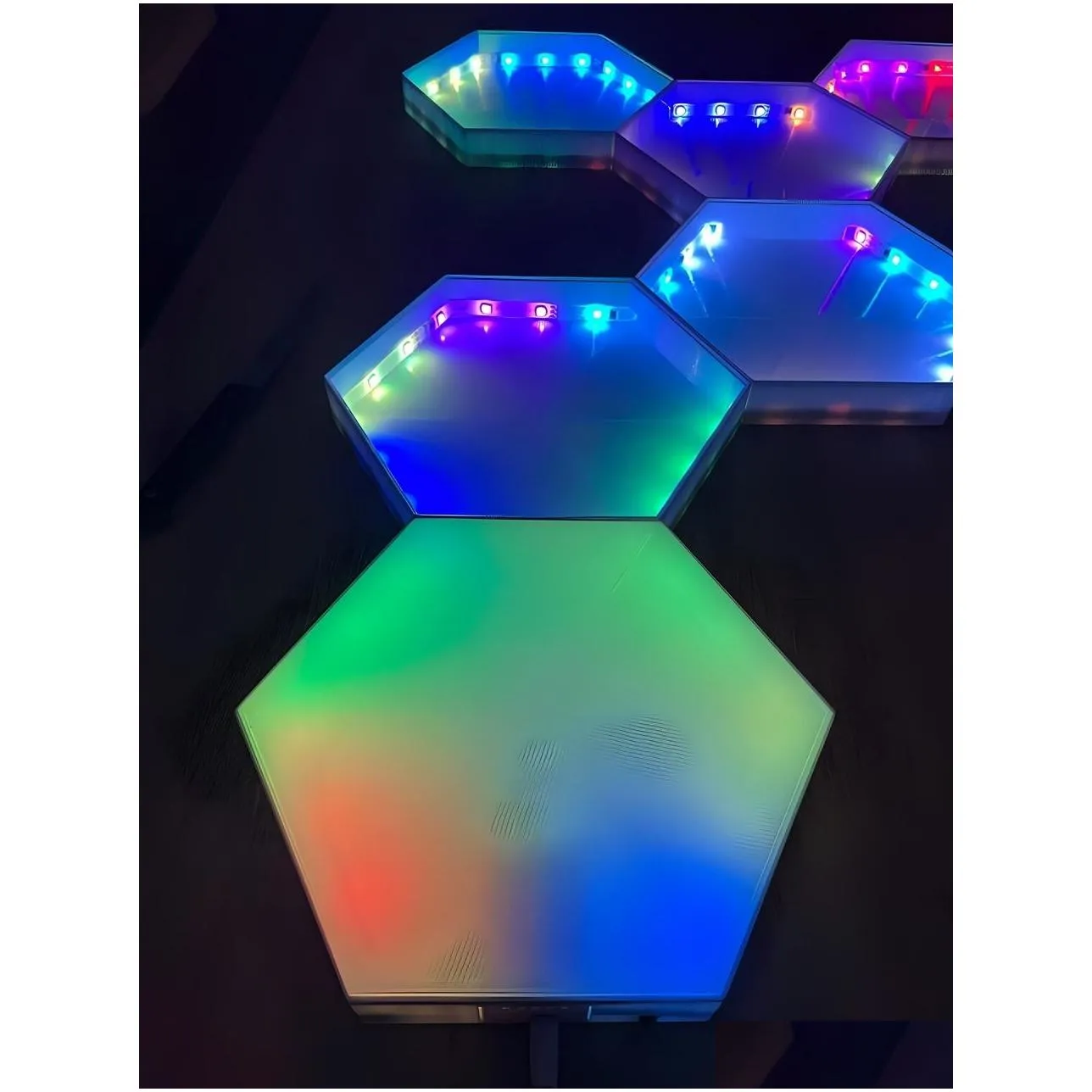 Led Panel Lights Modar Led Panels Smart Lighting Decor Hexagon Light Rgb Wall Lights Customizable Color-Changing Hexagons Drop Deliver Otwl3