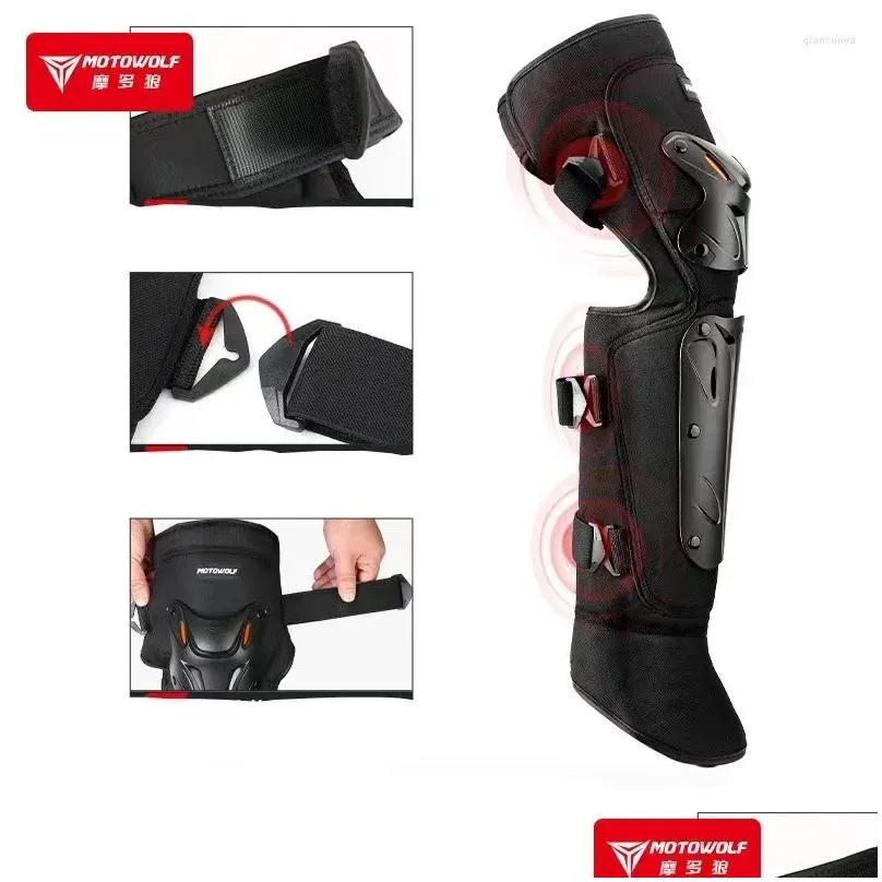 motorcycle armor motowolf winter plush elongated knee protection windproof electric vehicle extended fall prevention kneepad