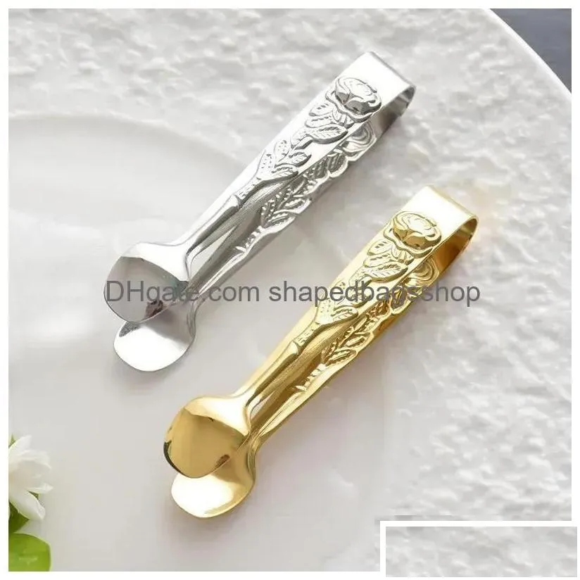 Other Kitchen Tools Rose Engraved Mini Tong Sugar Ice Clip Kitchen Bar Tool Drop Delivery Home Garden Kitchen Dining Bar Kitchen Tool