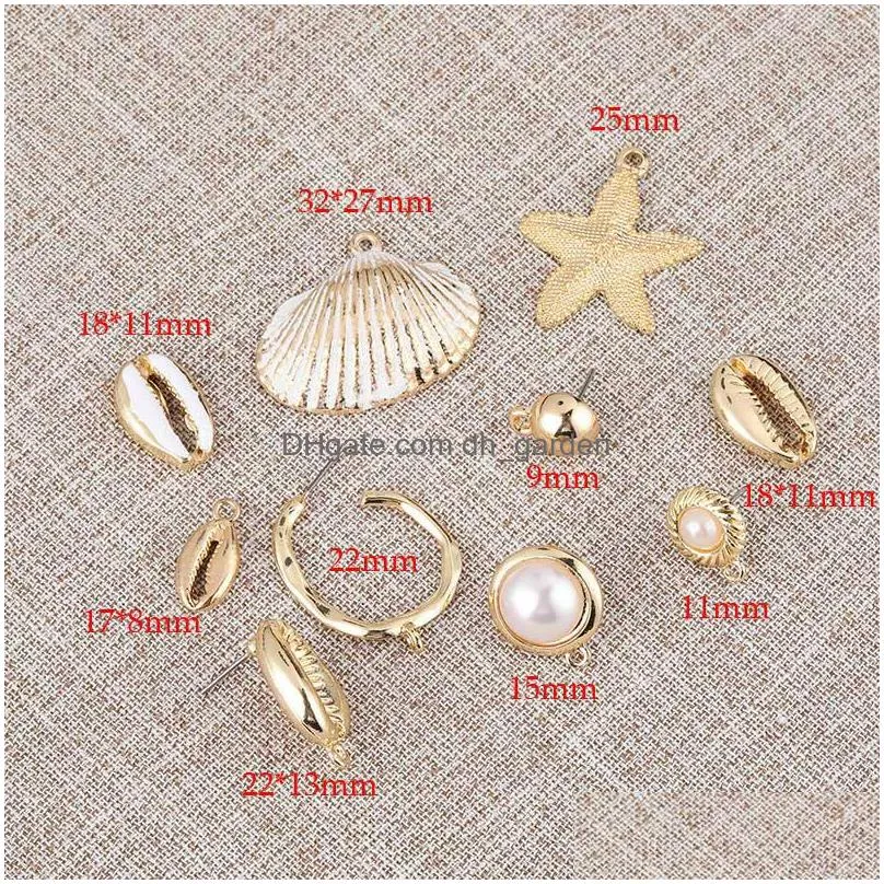 Charms New Arrival Shell Starfish Pearl Pendant For Necklace Bracelet Earring Gold Plating Alloy Charm Diy Jewelry Making Ac Dhgarden Dhjju