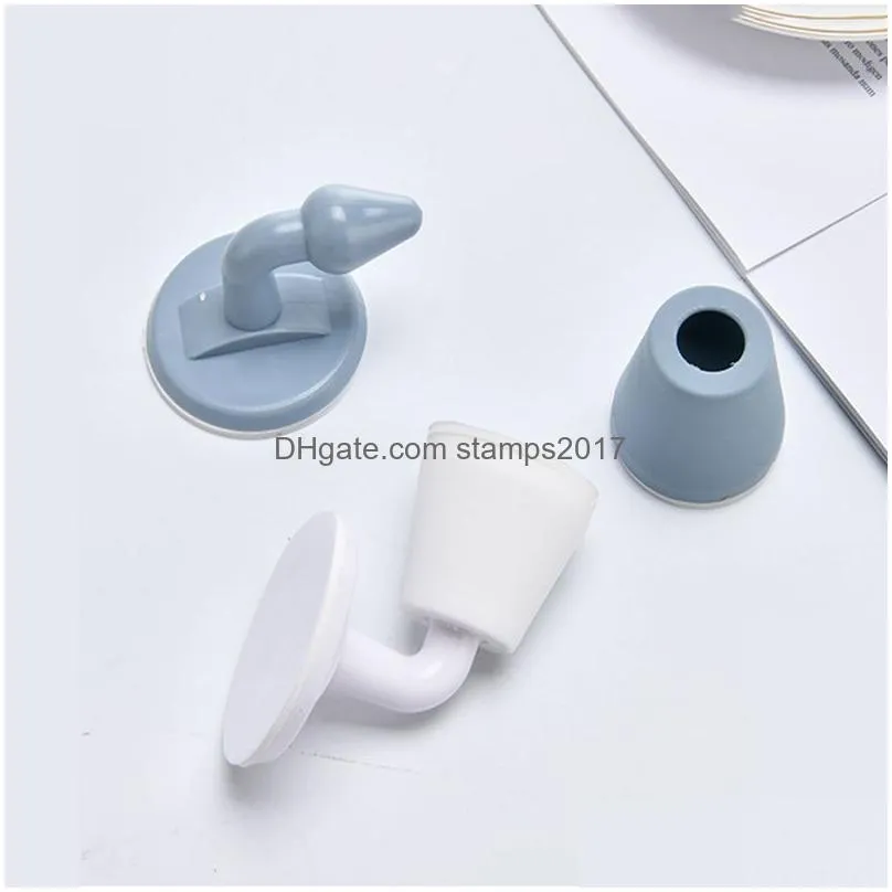mute non-punch silicone door stopper touch household sundries toilet wall absorption plug anti-bump holder gear gate resistance