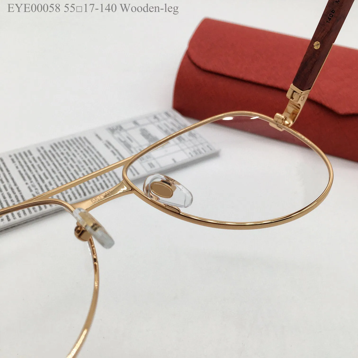 New fashion design pilot shape optical glasses 00058 metal frame wooden temples men and women simple and popular style light and easy to wear eyewear