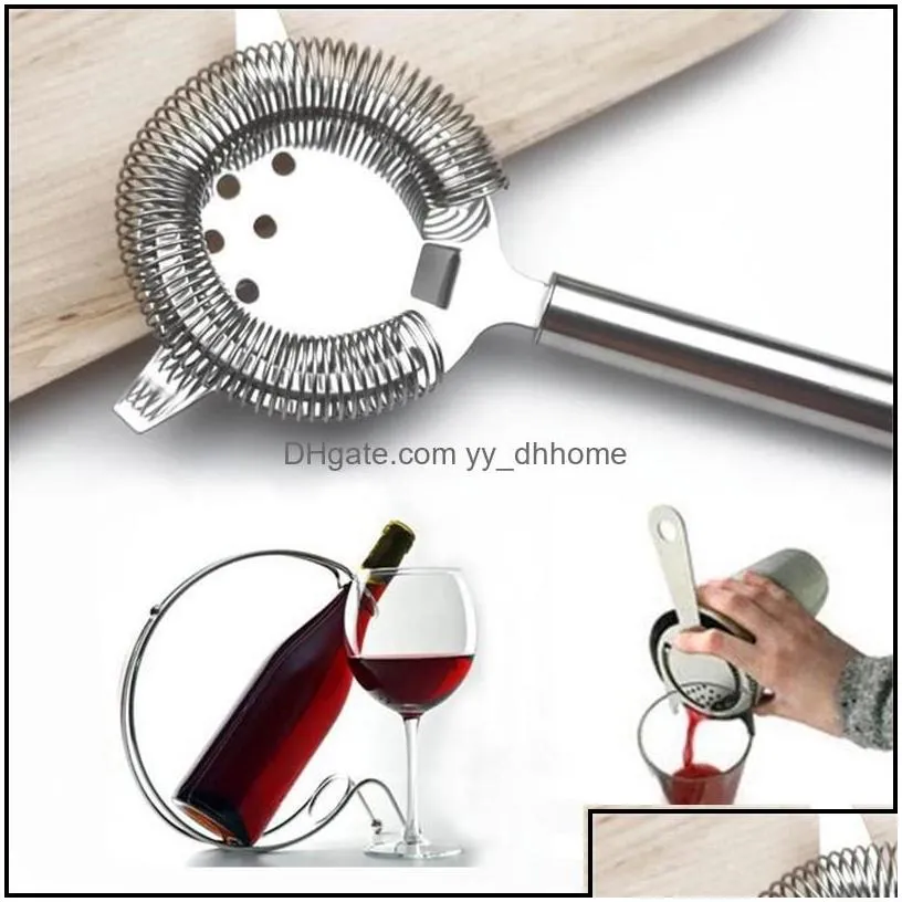 Bar Tools Barware Kitchen Dining Home Garden Stainless Steel Cocktail Shaker Ice Strainer Wire Mixed Drink Bartender Professional Tool
