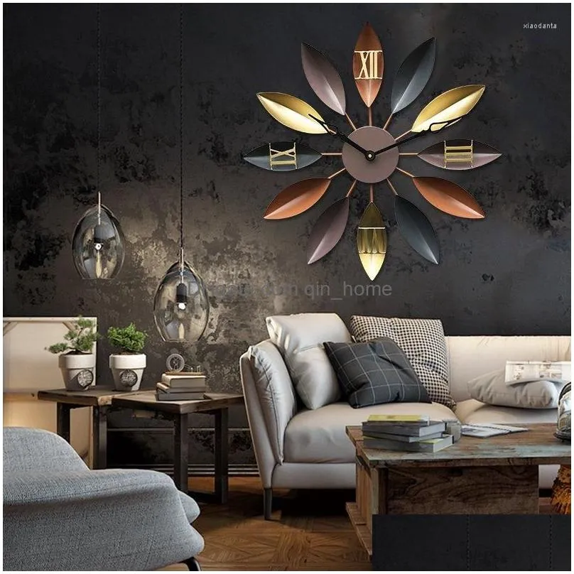 wall clocks living room house decoration clock wrought iron mute modern creative fashion european design