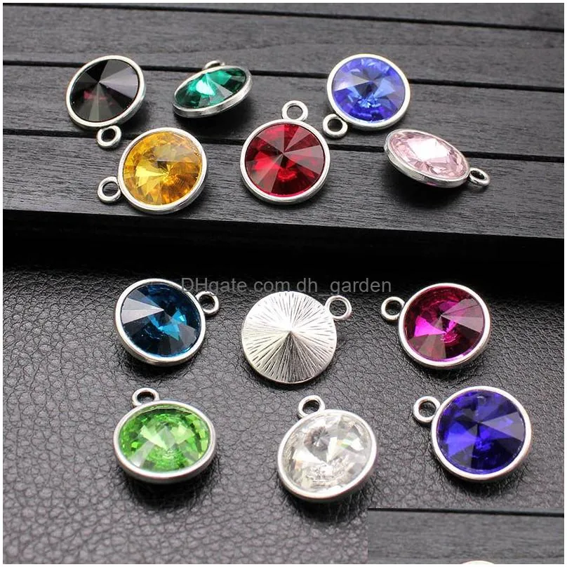 Charms New Fashion Small Rhinestone Pendants Charm For Bangle Necklace 12 Constellation Birthstone Diy Jewelry Making Drop Delivery Je Dhdqy