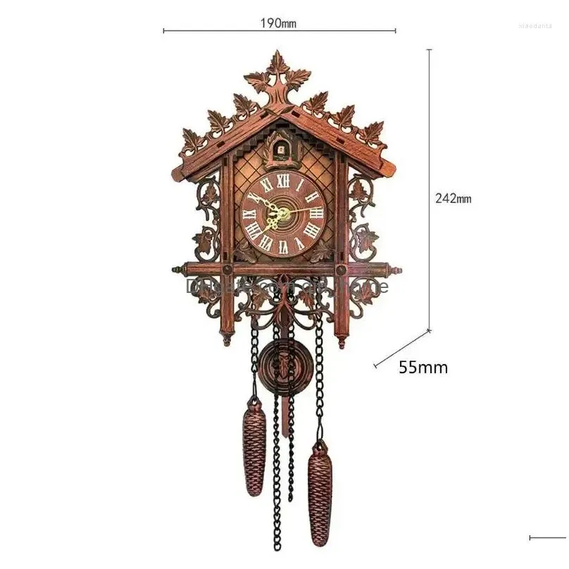 wall clocks qx2e vintage wooden hanging cuckoo clock for living room home restaurant bedroom decoration