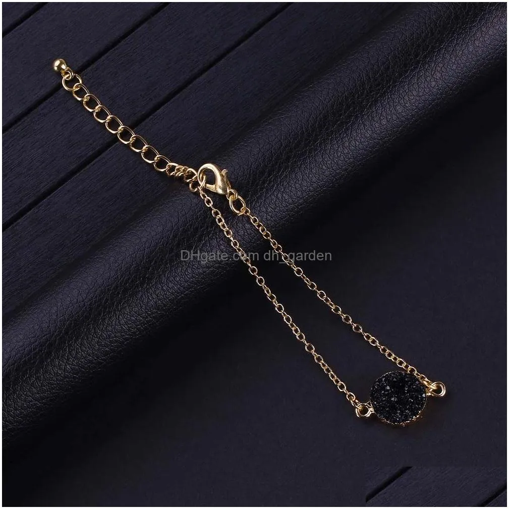 Chain Adjustable Size Nature Resin Durzy Charm Pendant Brcelet For Women 5 Color Pickable Chain Bracelet Fashion Jewelry Drop Deliver Dhtq5