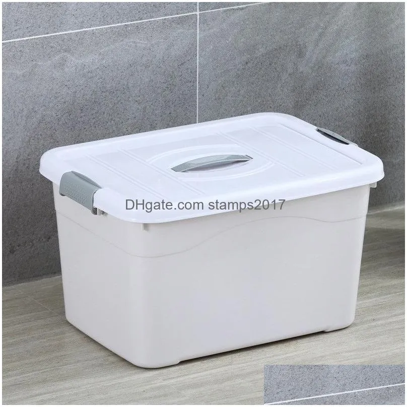 5l 10l 20l stack pull storage boxes plastic keepbox with attached lid sealed moisture-proof semi clear container