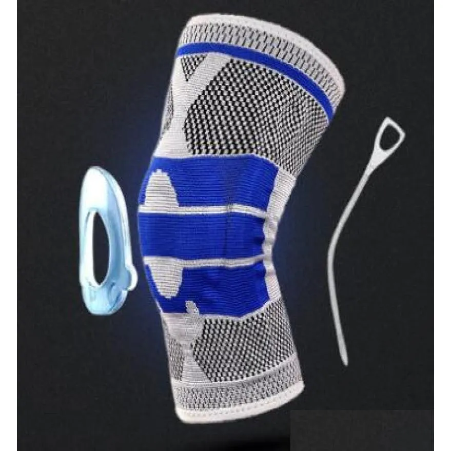 protective equipment knitted knee protection silicone spring knee protection medical basketball riding kneepad sports soccer 8477286