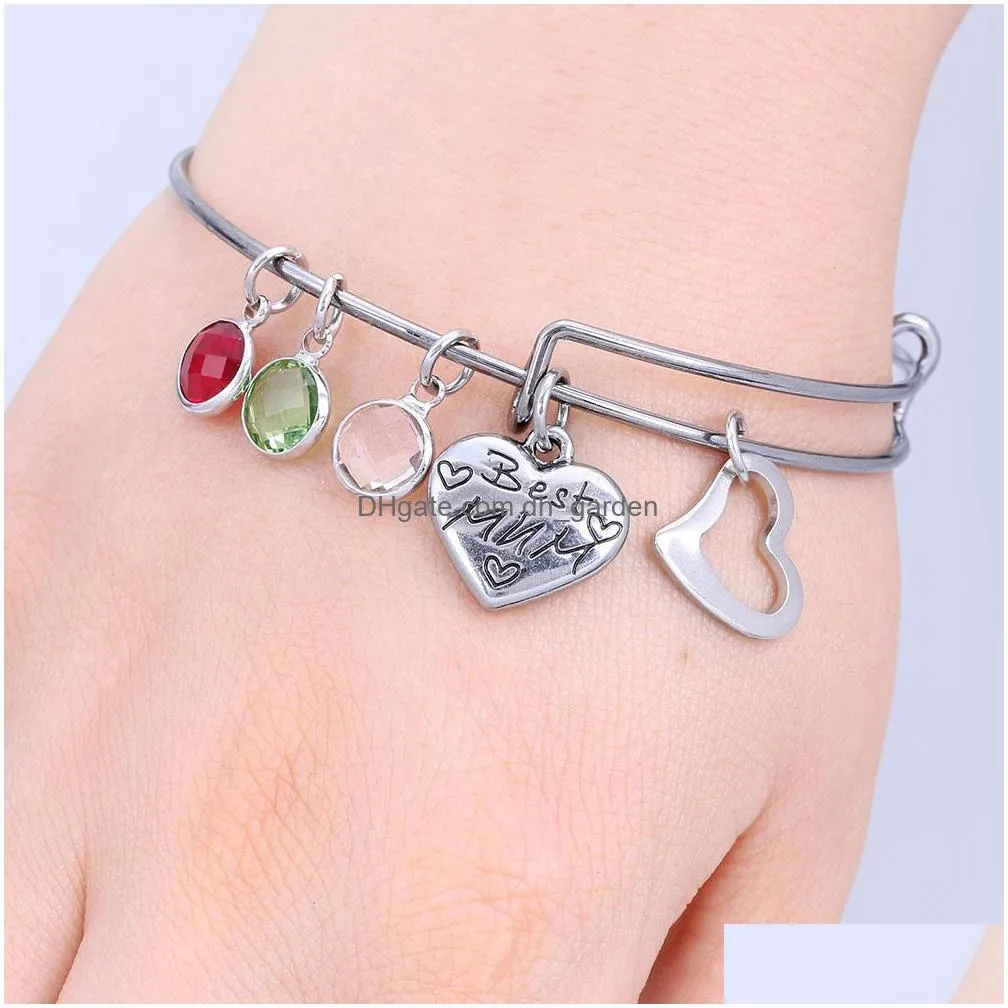 Bangle High Quality Stainless Steel Expandable Wire Adjustable Bangle Bracelet For Women Christmas Valentines Day Birthday Dhgarden Dhwaa