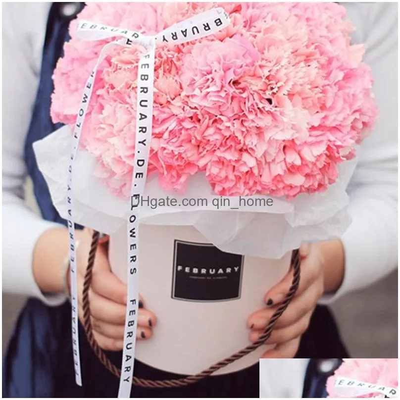 gift wrap handheld bouquet flowers box hug bucket vase florist storage for home wedding party table decor round gifts boxes with lid