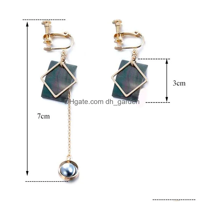 Dangle & Chandelier High Quality Geometric Irregar Shell Long Dangle Earring For Women Girls Elegant Gold Playing Drop Earrings Fashi Dhxig