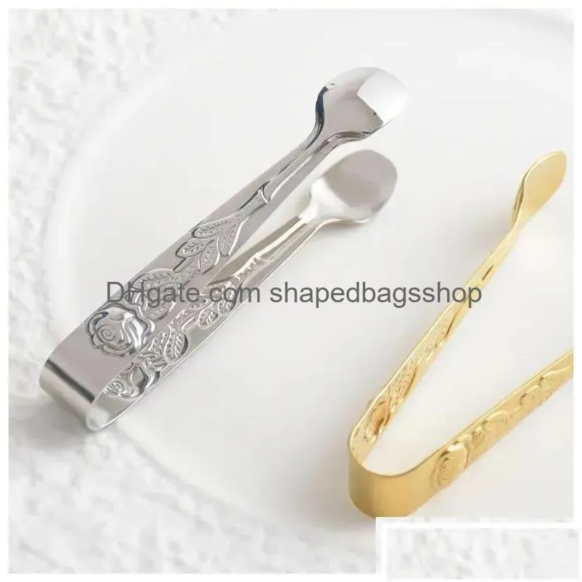 Other Kitchen Tools Rose Engraved Mini Tong Sugar Ice Clip Kitchen Bar Tool Drop Delivery Home Garden Kitchen Dining Bar Kitchen Tool