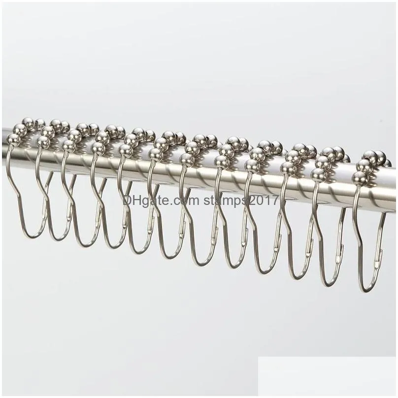 12pcs/bag bathroom accessories set creativity aluminum alloy clasp for curtain door shower hook