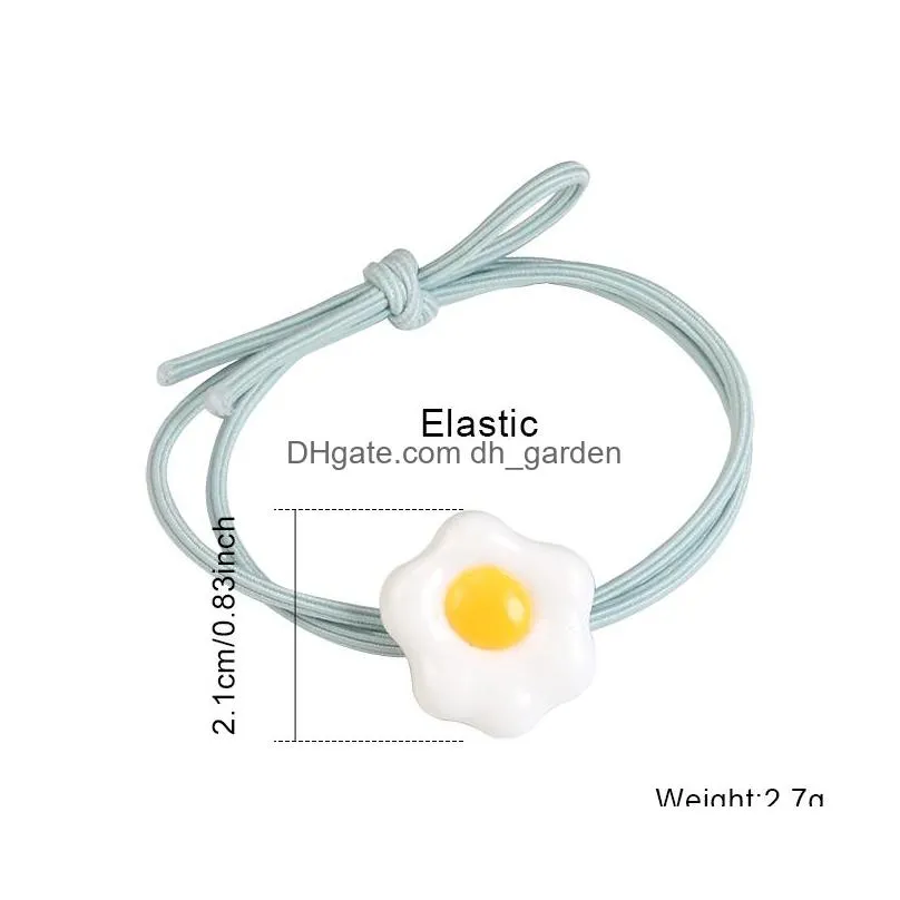 Hair Rubber Bands Cute Korea Children Women Elastic Hair Band Sweet Yolk Ties Rope Girl Scrunchy Kids Ponytail Holder Fashi Dhgarden Dhxt2