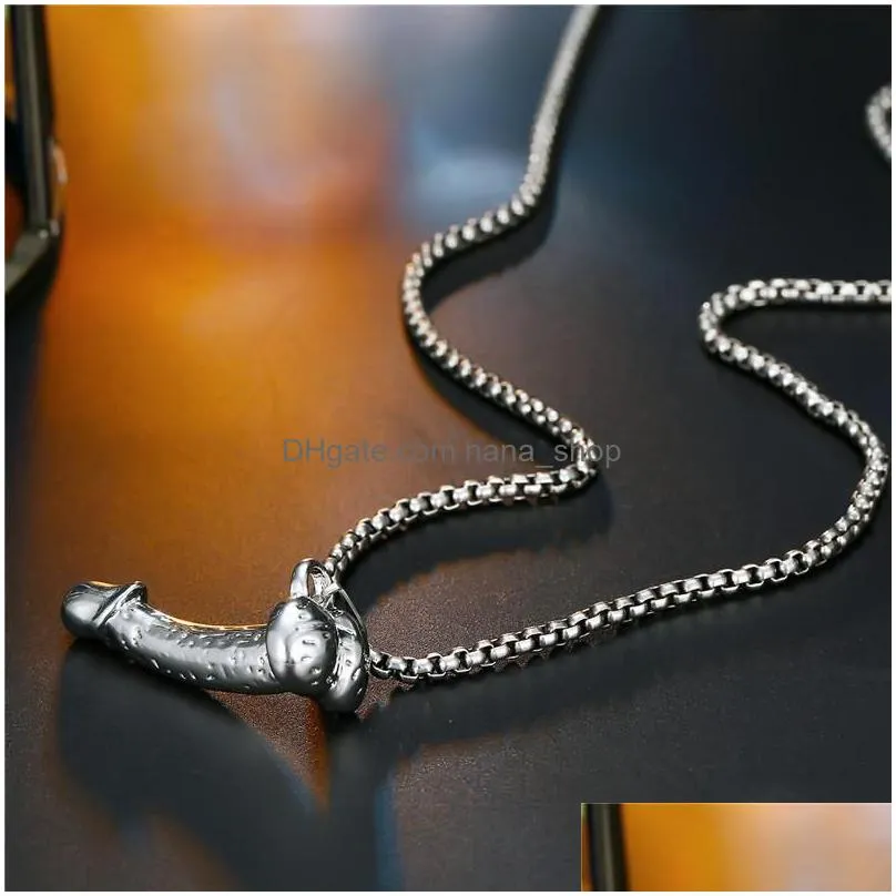 pendant necklaces european appeal funny male organ necklace for women punk sexy men jewelry halloween party chain