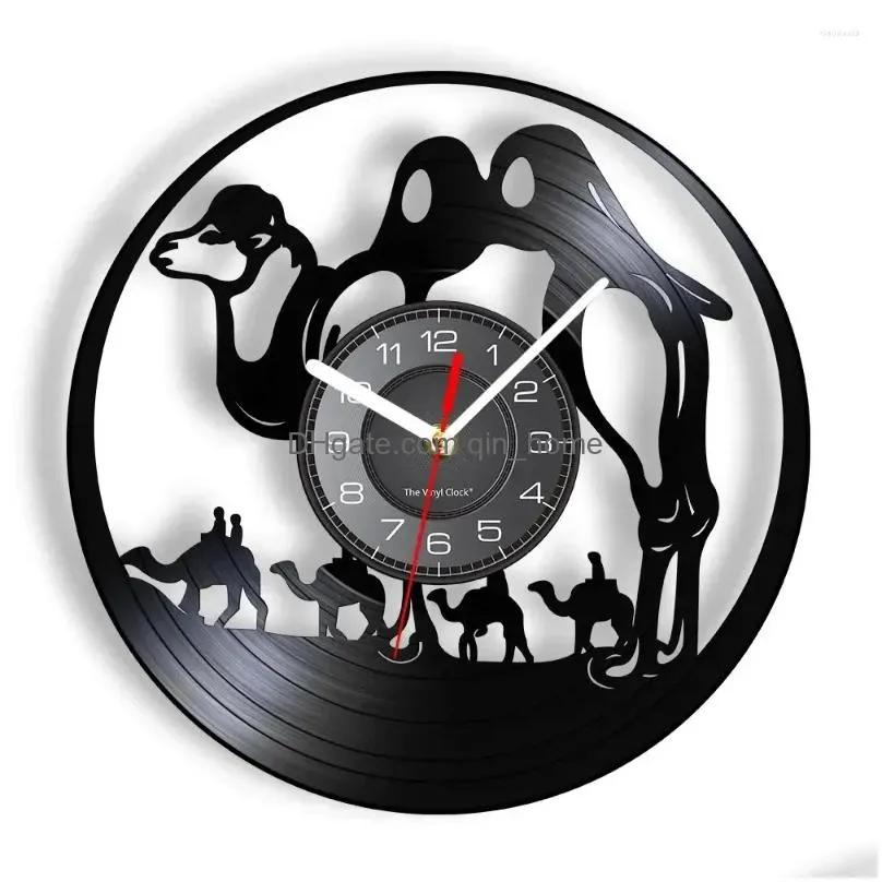 wall clocks camelcade clock desert animals camels record african lined up art home decor