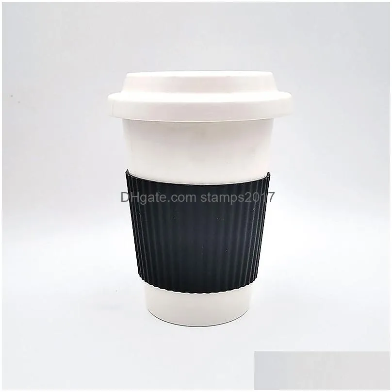 6 colors anti-scalding silicone mugs cup holder tool glass water cups non-slip insulation holders