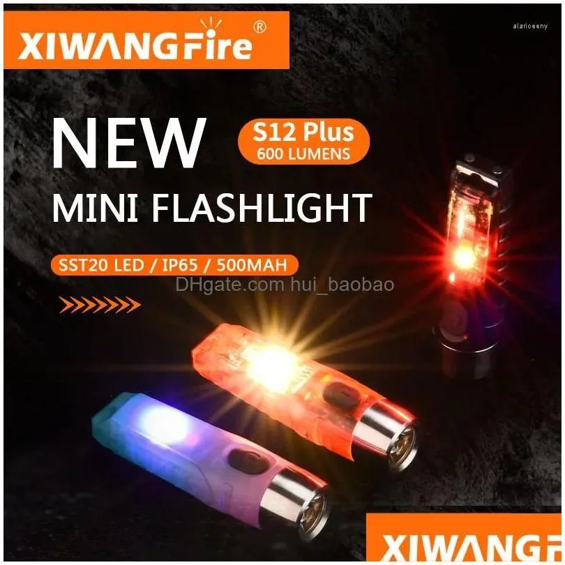 Flashlights Torches Mini Flashlight Strong Distant Luminous Working Lamp Portable Led Torch 600Lm Type-C Usb Rechargeable With Magne Dh7Xj