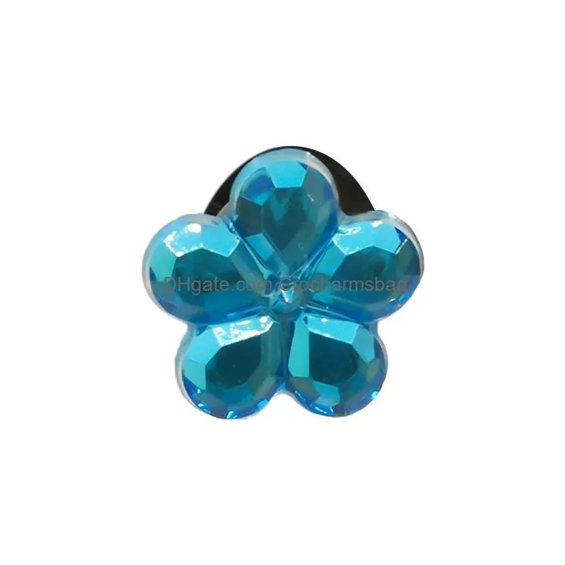 Shoe Parts & Accessories Moq 100Pcs Crystal Flower Clog Charms Soft Cute Pvc Shoe Charm Accessories Decorations Custom Jibz For Clog S Dh5Sy