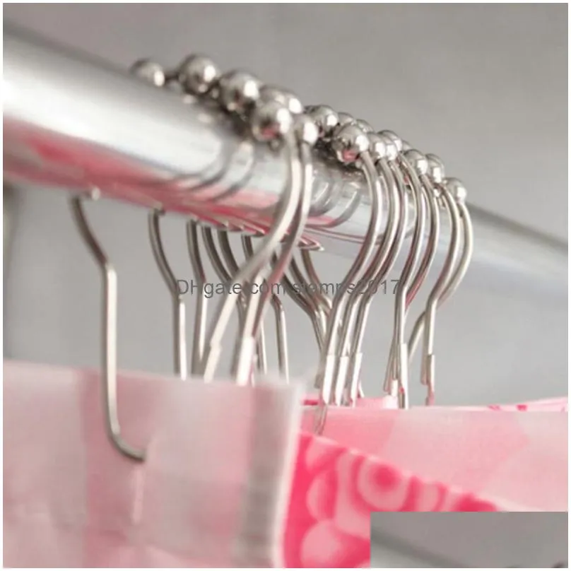 12pcs/bag bathroom accessories set creativity aluminum alloy clasp for curtain door shower hook