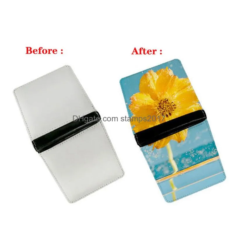 2021 sublimation blank diy pu double side foldable clutch wallet for women men creativity thermal transfer printing purse