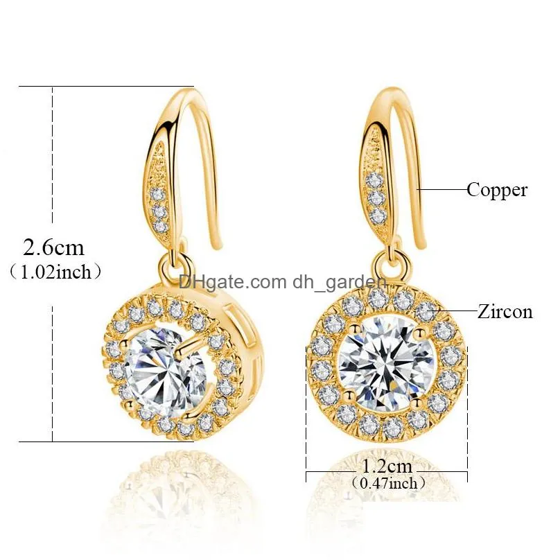 Dangle & Chandelier Gold Plated Cubic Zirconia Drop Earrings For Elegant Women Girls Brass Cz Designer Earring Gift Brides Dhgarden Dhei9