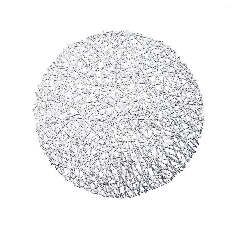 table mats 6pcs heat insulation mat creative randomly interwoven threads round and oil proof placemat
