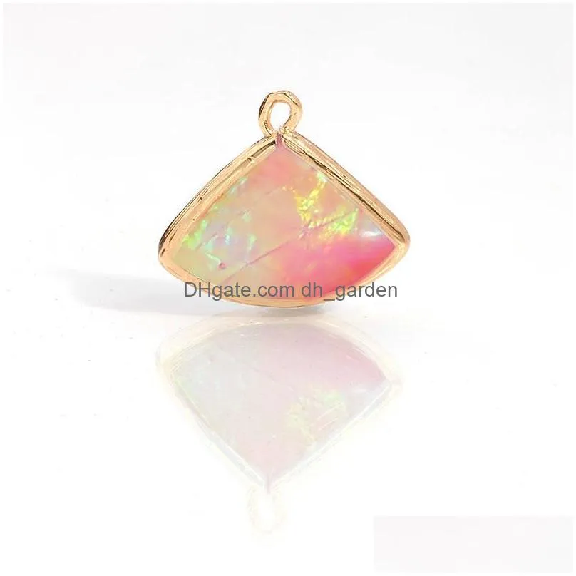 Charms New Arrival Colorf Diy Geometric Crystal Dangles Charms For Necklace Bracelet Jewelry Transparent Glass Pendants Acce Dhgarden Dhhgb