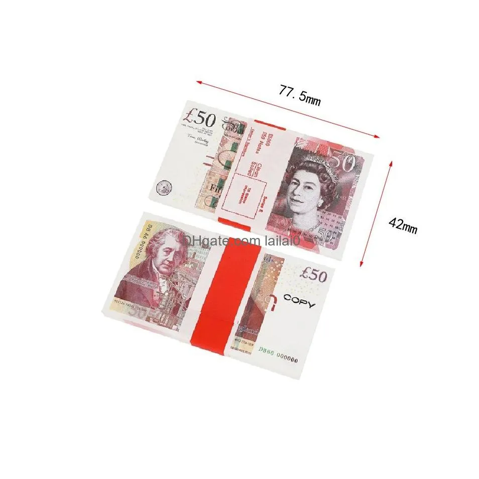 prop money copy festive party supplies toy euros party realistic fake uk banknotes paper money pretend double sided