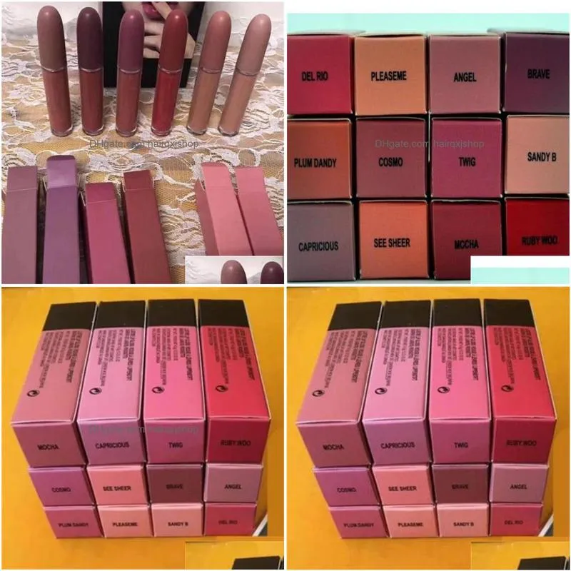 Lipstick Drop High Quality Makeup Matte Lipsticks Epacket Ship 12 Color New Make Up Lips Lustre Lip Gloss Liquid Lipstick 4.5G Drop De Dh8H3