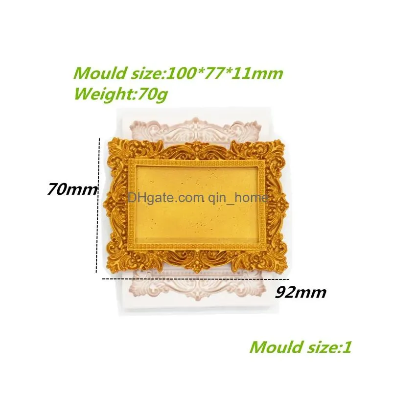 baking moulds silicone mold baroque style relief frame cake decorating tools fondant chocolate candy gumpaste cupcake