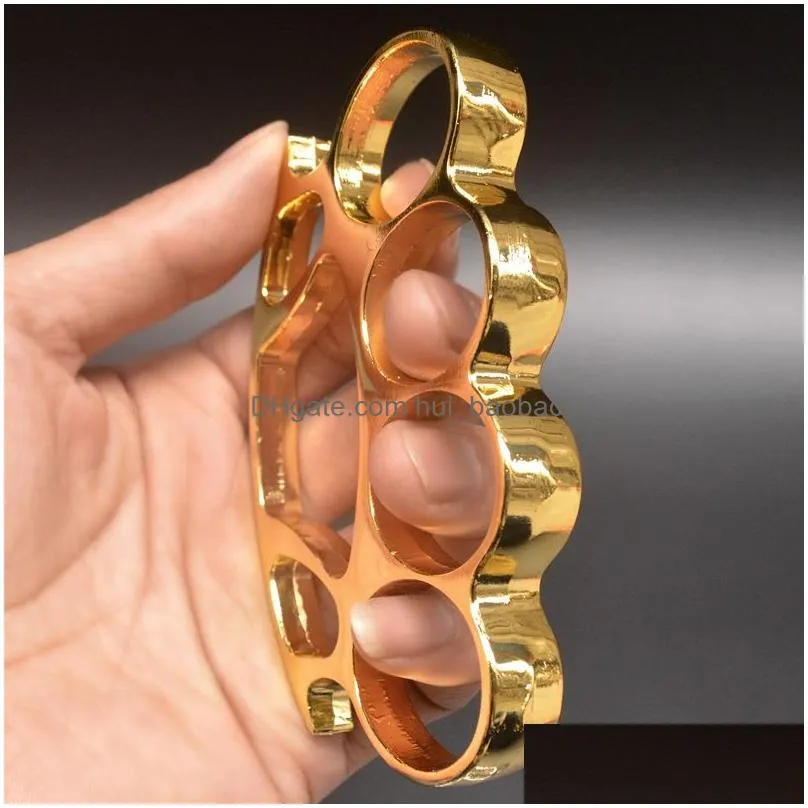 big finger hole head round metal knuckle duster four finger tiger fist buckle outdoor defensive ring buckle defensive edc tool