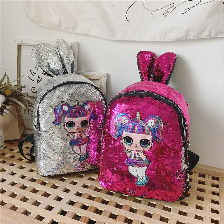 New 3D Sequin kids bag holographic backpack for children laser shining for girls schoolbag high-quality