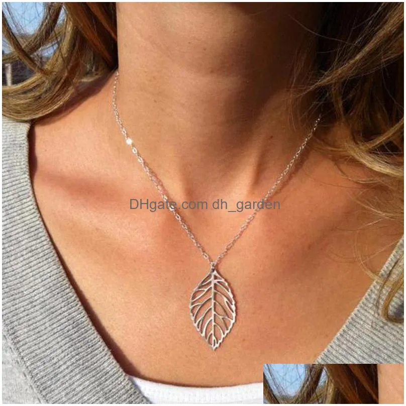 Pendant Necklaces New Arrival Simple Long Sier Chic Infinity Cross Bird Leaf Chain Pendant Fashion Necklaces For Women Jewel Dhgarden Dhiqf