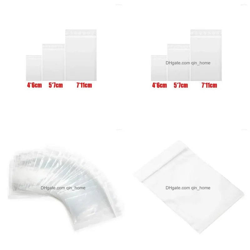 storage bags 100 small clear plastic baggies baggy grip self seal resealable self-sealing 4x6mm 5x7mm 7x11mm