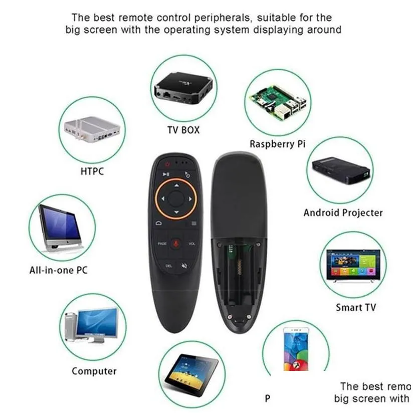 g10g10s voice remote control air mouse with usb 24ghz wireless 6 axis gyroscope microphone ir remote controls for android tv