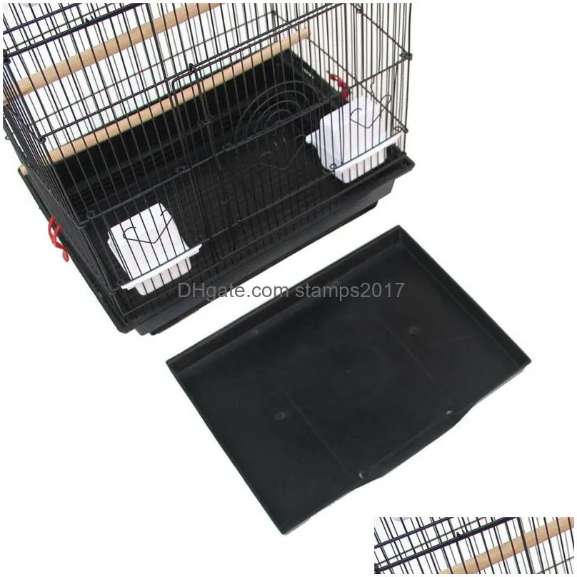 large bird cage 39 inch roof top steel wire plastic feeders parrot sun parakeet green cheek finch canary black white cages