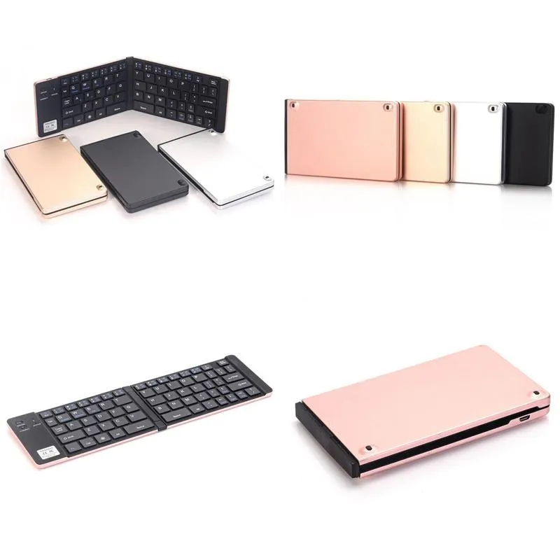 f66 folding mini bluetooth keyboard metal wireless key android phone tablet smart office preferred for notebook laptop  desktop tv