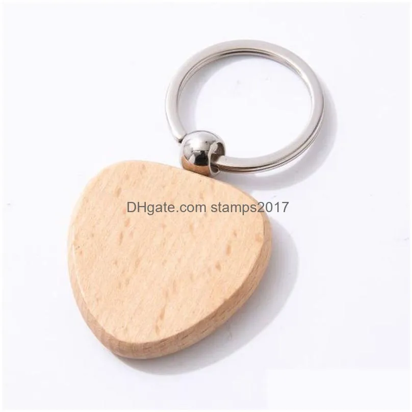 2021 beech keychain party supplies spot blank solid wood keychains wooden custom creative holiday small gift