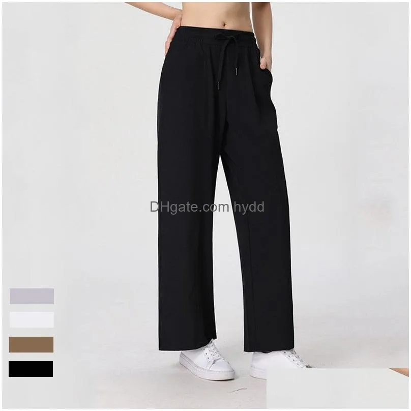  yoga pants summer womens high waist slim fit wide leg straight leg pants show leg length yoga fitness fashion womens style