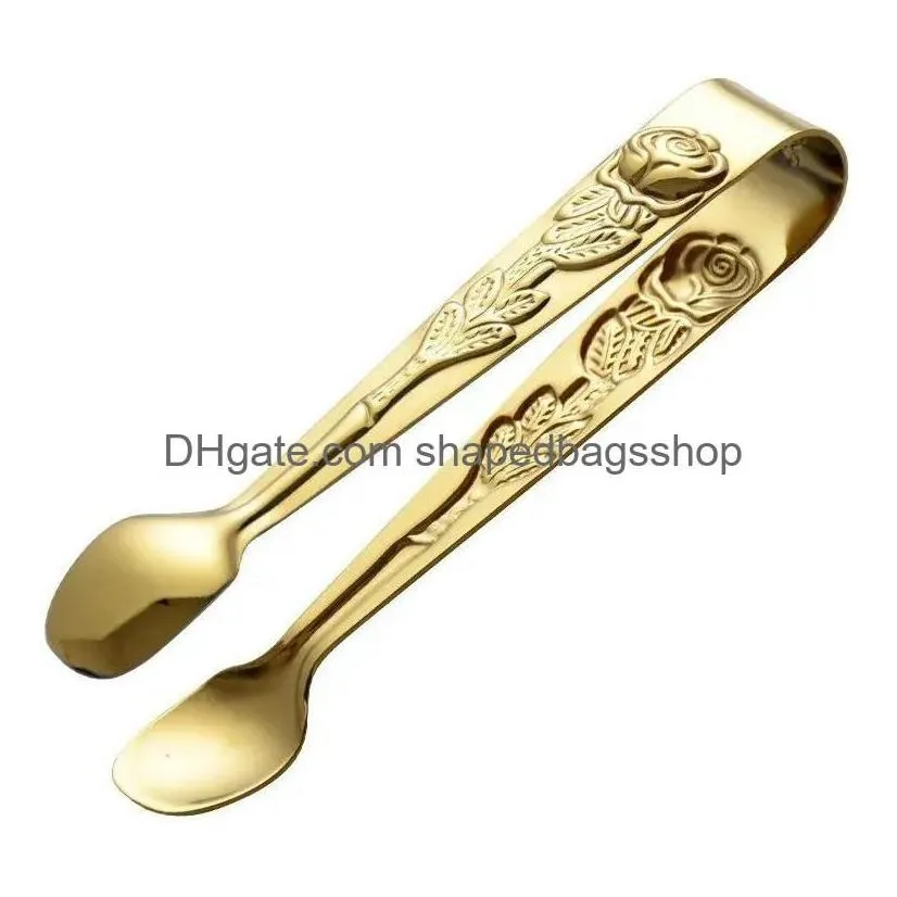 Other Kitchen Tools Rose Engraved Mini Tong Sugar Ice Clip Kitchen Bar Tool Drop Delivery Home Garden Kitchen Dining Bar Kitchen Tool