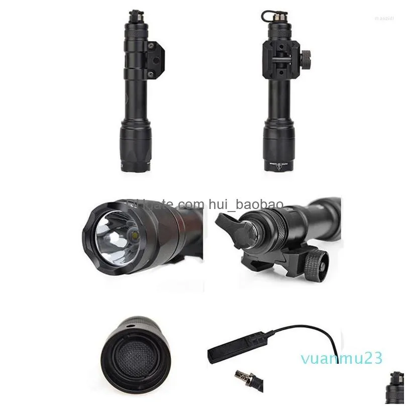 Flashlights Torches M600C Training Tactical Torch Outdoor Strong Light Led Long Bright Lighting 55 Mouse Tail Wire Control Waterproo Dhaze