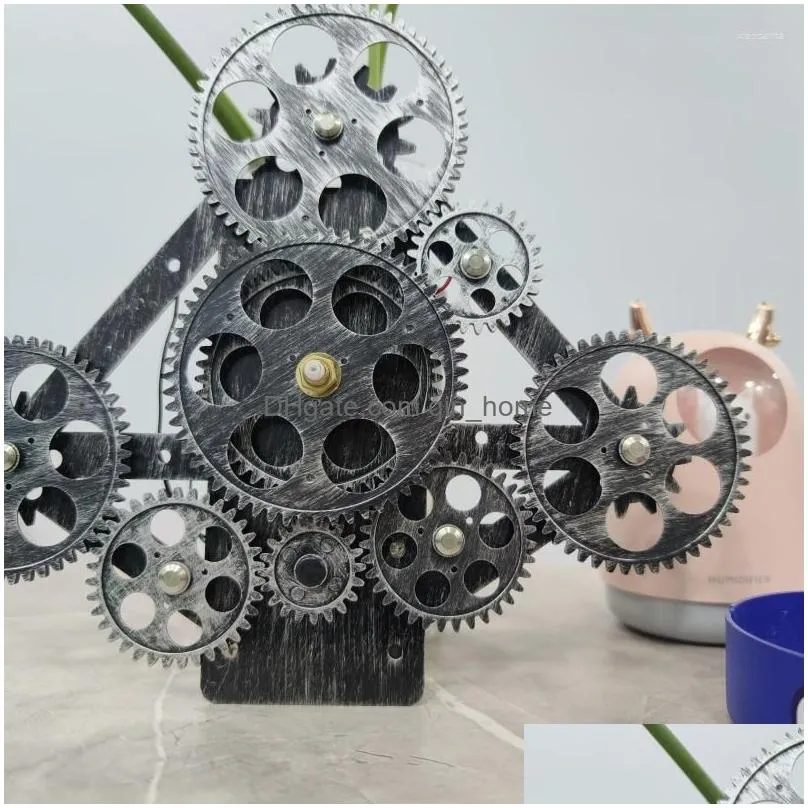 wall clocks real moving gear clock diy craft parts modern steampunk bar decoration home