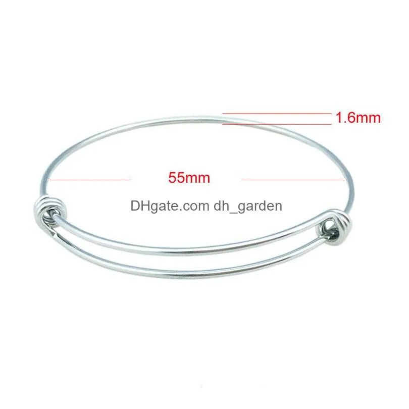 Bangle High Quality Stainless Steel Expandable Wire Bangle Bracelets For Men Women Jewelry Findings Fashion Diy Sier Charm Dhgarden Dhvsy