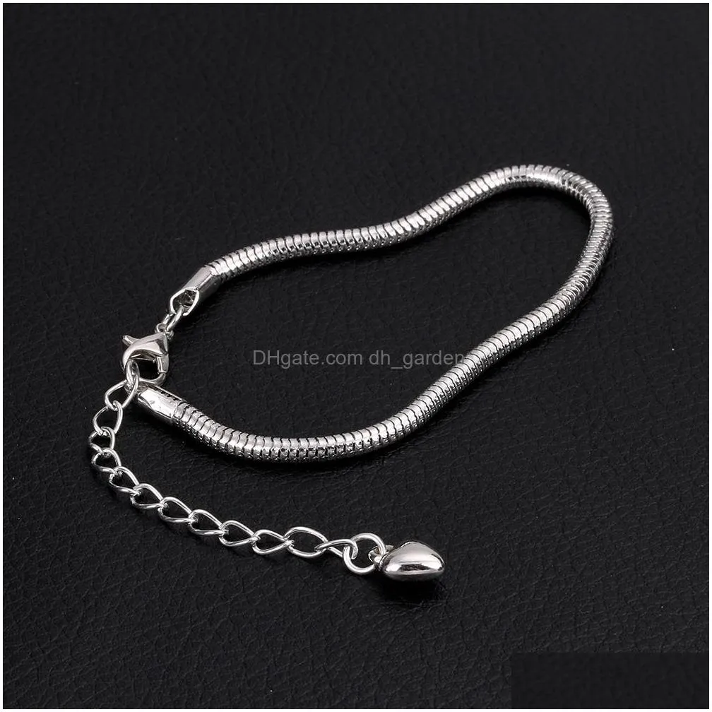 Chain High Quality Sier Plated Snake Chain Men Women Bracelets Punk Style Adjustable Size For Diy Jewelry Drop Delivery Jewelry Brace Dhrve