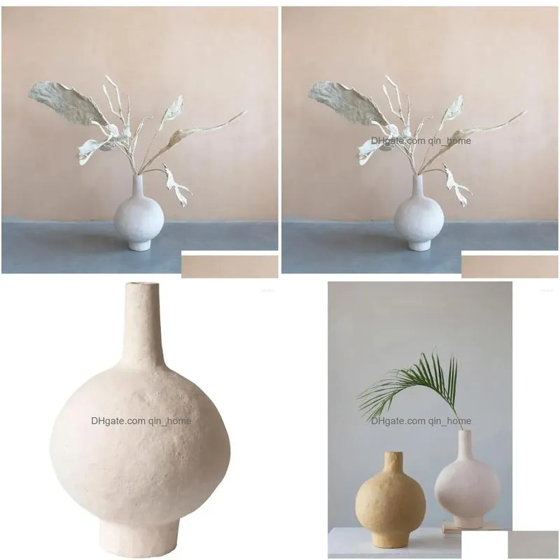 vases decorative handmade paper mache vase 14 l x w 21 h decoration home decorations cream freight decor garden